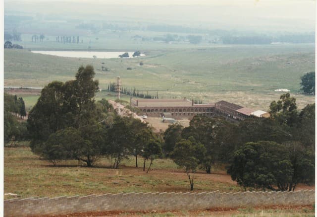 Panoramic aerial view of the campus